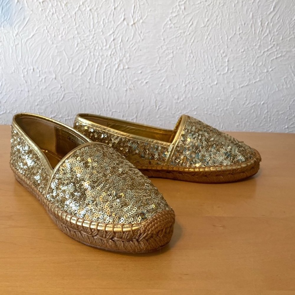 Dolce & Gabbana Sparkle Gold Loafers Sz 38